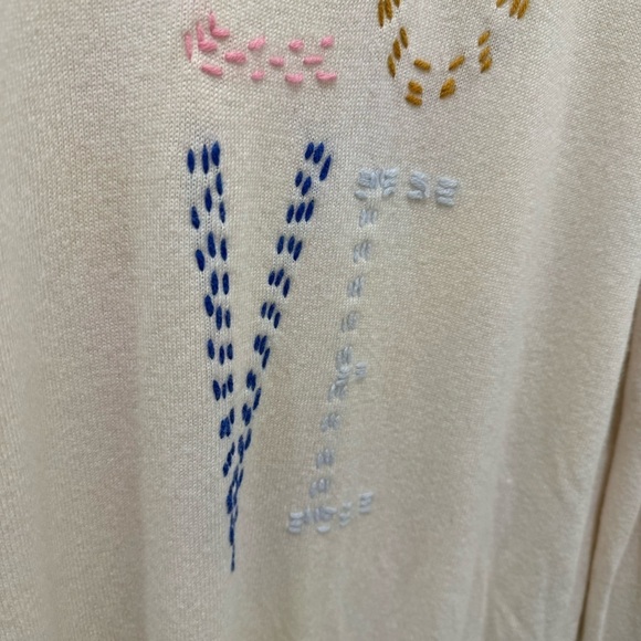 Sake Fifth Avenue‎ Cashmere Wool Blend LOVE Stitched Sweater Women’s XL - Picture 4 of 6